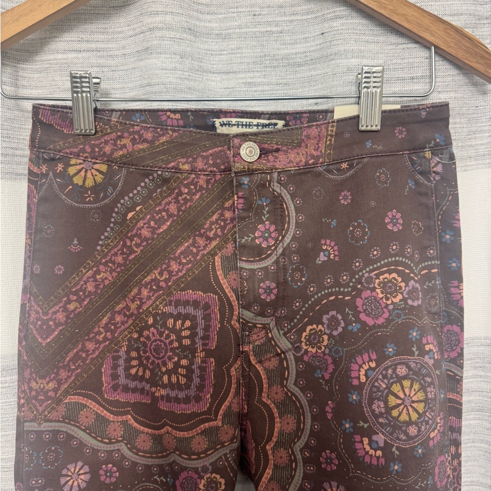 We The Free People Just Float On Retro Printed Flare Bell Bottoms Jeans | 26 - Picture 5 of 11